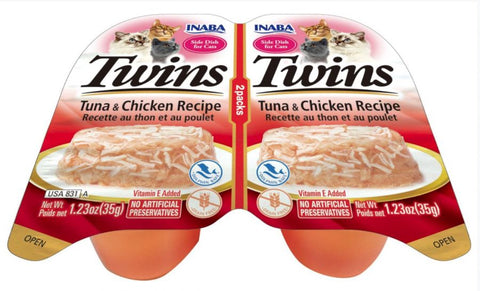Inaba Twin Packs Tuna and Chicken Recipe Side Dish for Cats