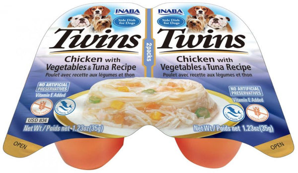 Inaba Twins Chicken with Vegetables and Tuna Recipe Side Dish for Dogs