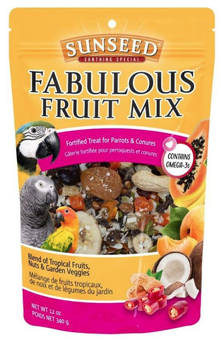 Sunseed Fabulous Fruit Mix Fortified Treat for Parrots and Conures