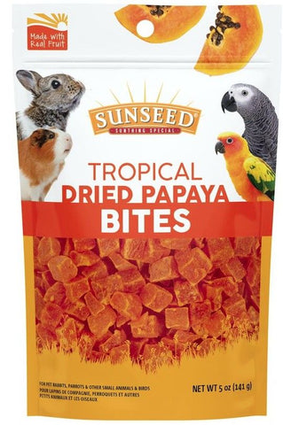 Sunseed Tropical Dried Papaya Bites for Birds and Small Animals