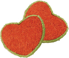 AE Cage Company Nibbles Hearts Loofah Chew Toys