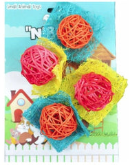 AE Cage Company Nibbles Bon Bon Loofah Chew Toys Assorted Colors