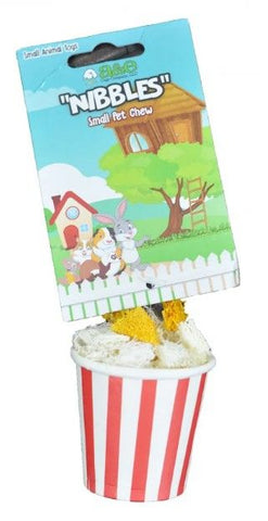 AE Cage Company Nibbles Popcorn Bucket Loofah Chew Toy