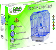 AE Cage Company Ornate Top Bird Cage 14"x11"x17" Black