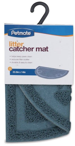 Petmate Half Circle Litter Catcher Mat Blue