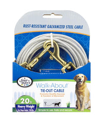 Four Paws Walk-About Tie-Out Cable Heavy Weight for Dogs up to 100 lbs