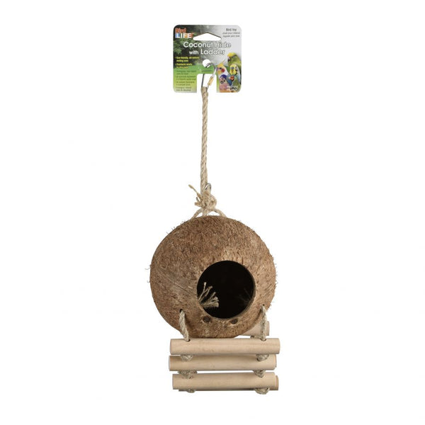 Penn Plax Coconut Coco-Hide with Ladder