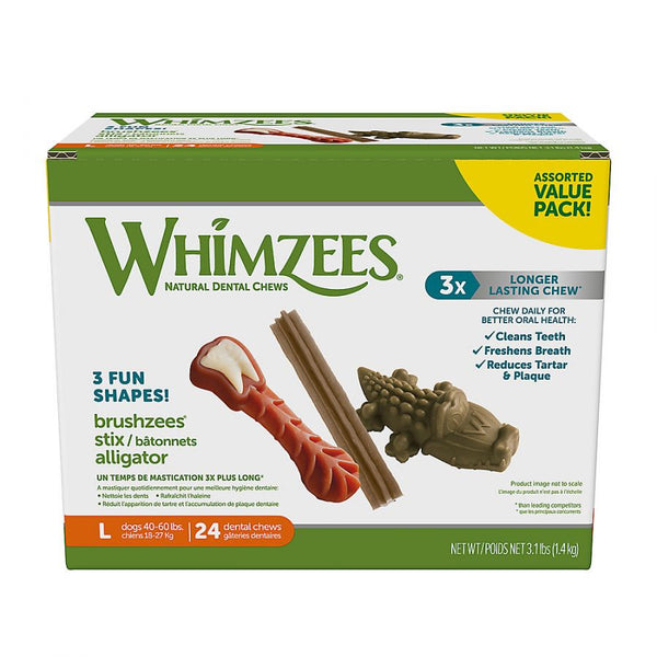 Whimzees Dog Dental Chew Variety Pack Large