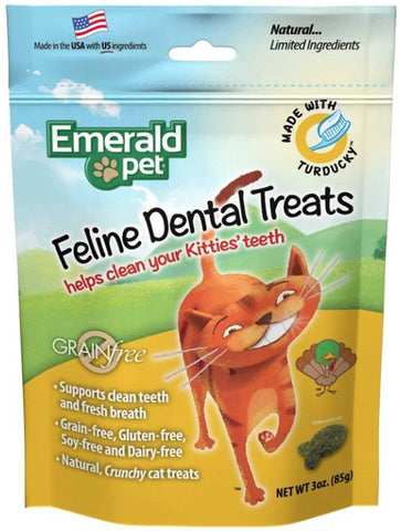 Emerald Pet Feline Dental Treats Turducky Flavor