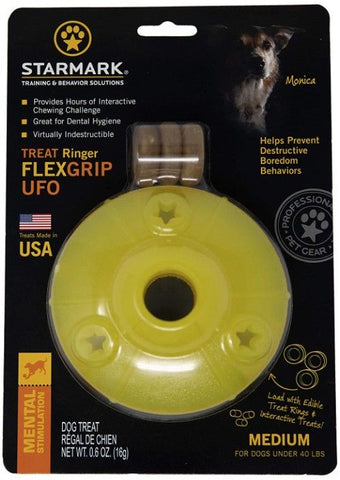 Starmark Flexgrip Ringer UFO Treat Toy Medium