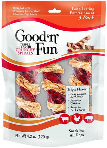 Healthy Hide Good N Fun Triple Flavor Crunchy Spirals