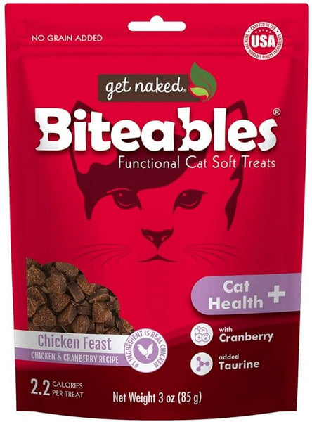 Get Naked Cat Health Biteables Soft Cat Treats Chicken Feast Flavor