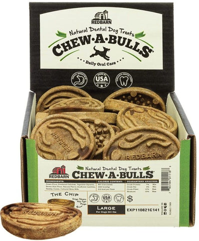 Redbarn Pet Products Chew-A-Bulls Chip Dental Dog Treats Large