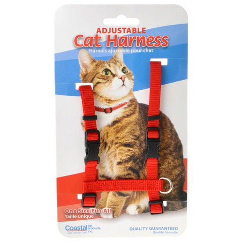 Tuff Collar Nylon Adjustable Cat Harness - Red