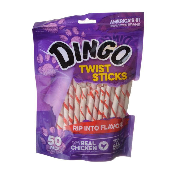 Dingo Twist Sticks Rawhide Chew with Chicken in the Middle
