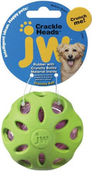 JW Pet Crackle Heads Rubber Ball Dog Toy Medium