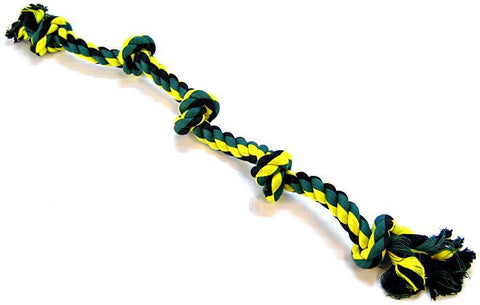 Flossy Chews Colored 5 Knot Tug Rope
