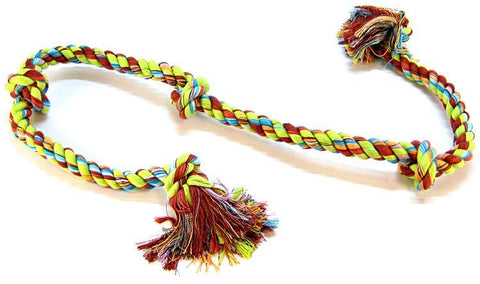 Flossy Chews Colored 5 Knot Tug Rope