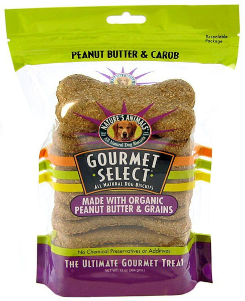 Natures Animals Gourmet Select Organic Dog Bone - Peanut Butter Flavor