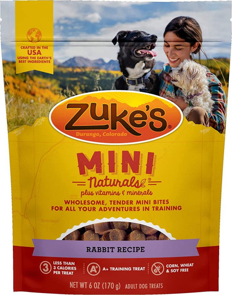 Zukes Mini Naturals Dog Treat - Wild Rabbit Recipe