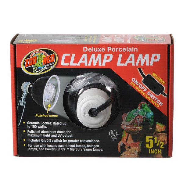 Zoo Med Delux Porcelain Clamp Lamp - Black