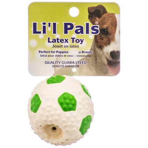 Lil Pals Latex Mini Soccer Ball for Dogs - Green & White