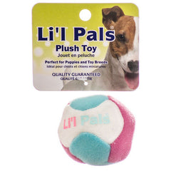 Lil Pals Multi Colored Plush Ball with Bell for Dogs