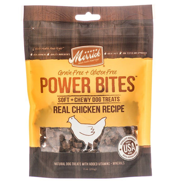 Merrick Power Bites Soft & Chewy Dog Treats - Real Chicken Recipe