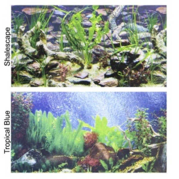 Penn Plax Double-Back Aquarium Background - Tropical Blue / Shalescape