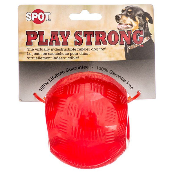 Spot Play Strong Rubber Ball Dog Toy - Red