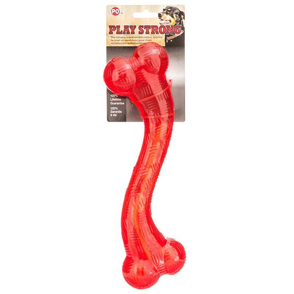 Spot Play Strong Rubber Stick Dog Toy - Red