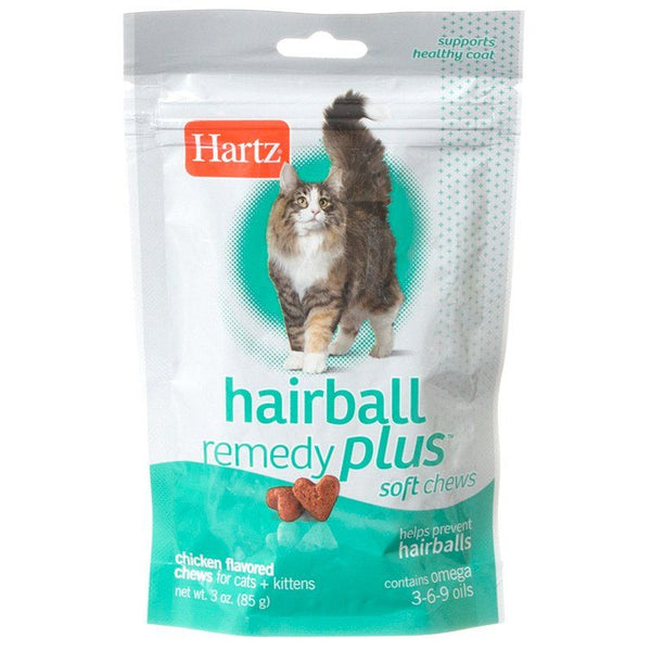 Hartz Hairball Remedy Plus Cat & Kitten Soft Chews - Savory Chicken Flavor
