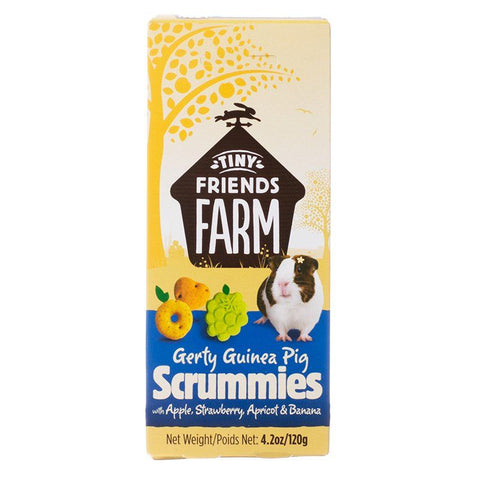 Tiny Friends Farm Gerty Guinea Pig Scrummies with Apple, Strawberry, Apricot & Banana