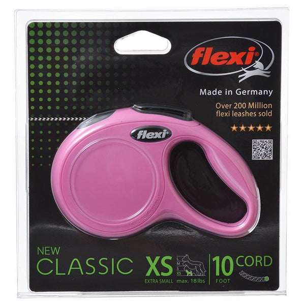 Flexi New Classic Retractable Cord Leash - Pink