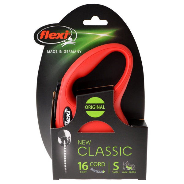 Flexi New Classic Retractable Cord Leash - Red