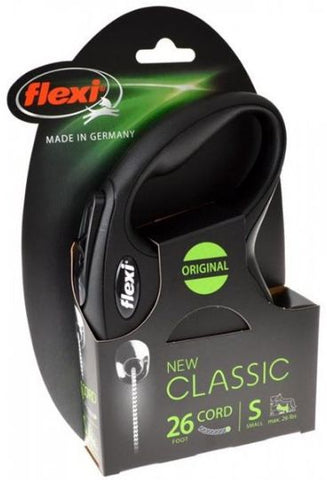 Flexi New Classic Retractable Cord Leash - Black