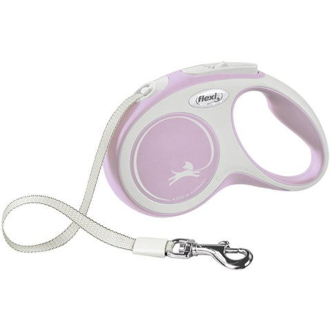 Flexi Comfort Retractable Nylon Tape Dog Leash Pink
