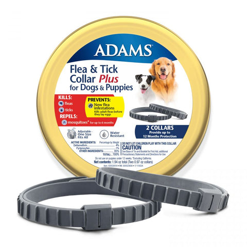 Adams Flea & Tick Collar Plus for Dogs & Puppies