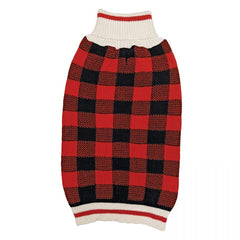 Fashion Pet Plaid Dog Sweater - Red