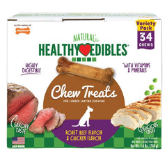 Nylabone Natural Healthy Edibles Variety Pack - Roast Beef & Chicken