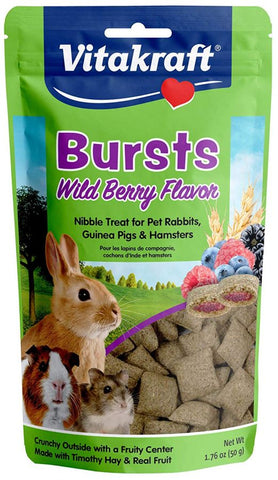 Vitakraft Bursts Treat for Rabbits, Guinea Pigs & Hamsters - Wild Berry Flavor