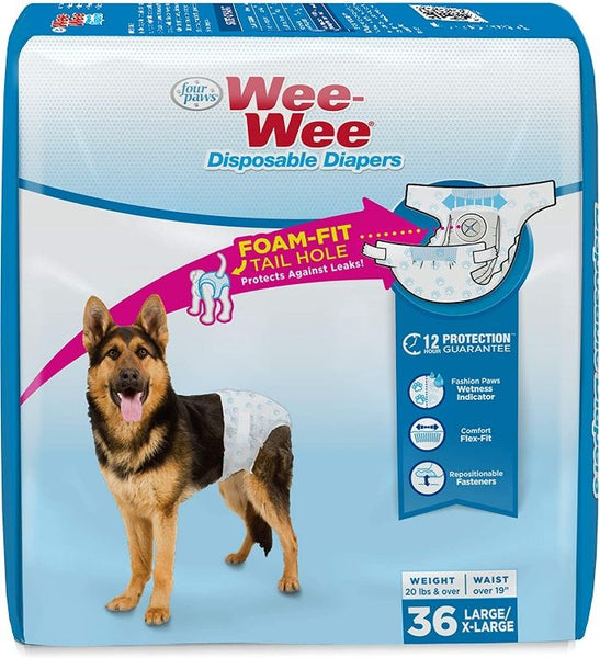 Four Paws Wee Wee Disposable Diapers Large