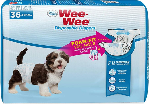 Four Paws Wee Wee Disposable Diapers X-Small