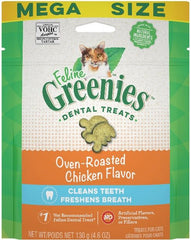 Greenies Feline Natural Dental Treats Oven Roasted Chicken Flavor