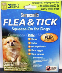 Sergeants Flea and Tick Squeeze-On Dog 33lb and Under