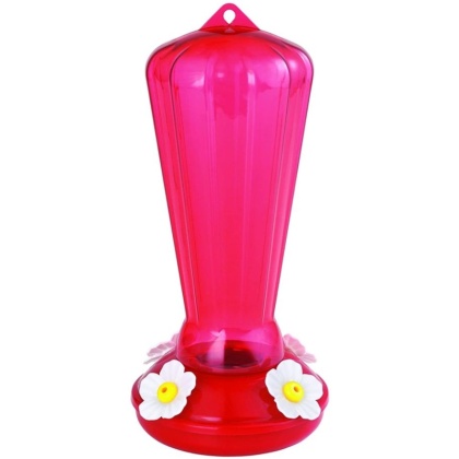 More Birds Hollyhock Plastic Hummingbird Feeder - 25 oz capacity