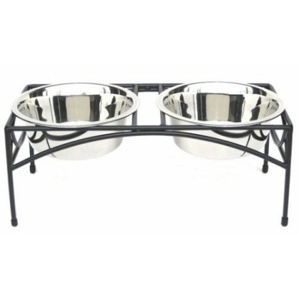 Regal Double Elevated Feeder - Small/Black